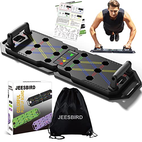 JEESBIRD Push Up Board Fitness, Portable Foldable 18 in 1 Pushups Bar,Push Up Handles for Floor, At Home Gym Equipment,Strength Training for Man and Women