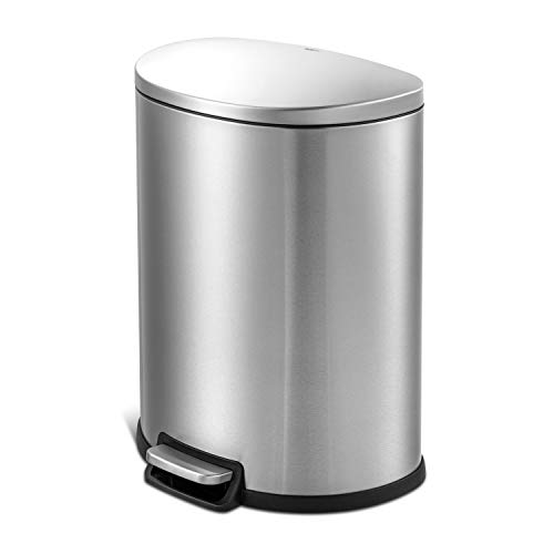 QUALIAZERO 50L/13Gal Heavy Duty Hands-Free Stainless Steel Commercial/Kitchen Step Trash Can, Fingerprint-Resistant Soft Close Lid Trashcan, 50L / 13 GAL - Image 2