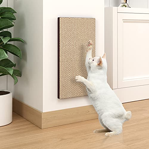 Way Basics Premium Eco-friendly Wall Mount Scratch Pad Cat Scratcher (Uniquely Crafted from Sustainable Non Toxic zBoard Paperboard), Espresso
