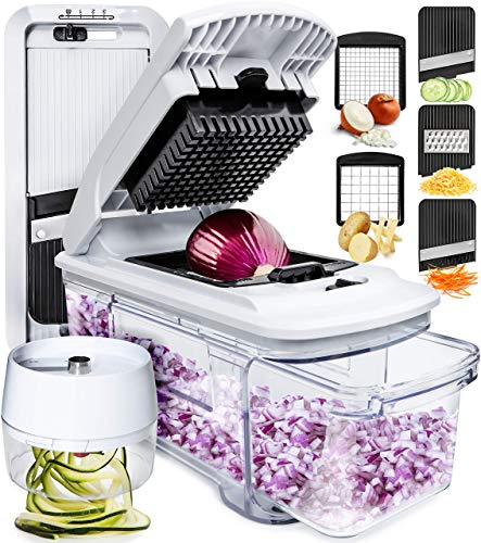 Fullstar All-in-1 Vegetable Chopper, Mandoline Slicer & Cheese Grater | Multi Blade French Fry Cutter & Veggie Dicer | Includes Bonus Handheld Spiralizer & Kitchen Gadgets - Image 2