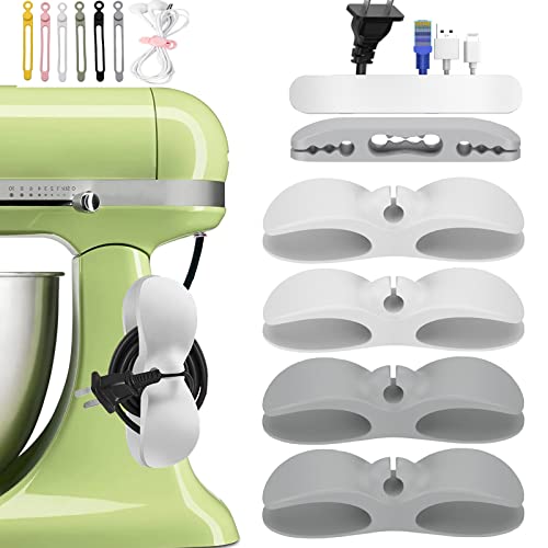 Cord Organizer for Appliances, 4PCS-Befunu Kitchen Appliance Cord Winder, Cord Holder Cord Wrapper for Appliances Stick on Pressure Cooker, Mixer, Blender, Air Fryer with 8PCS Cable Organizer items